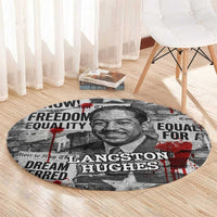 Langston Hughes Round Carpet Urban Brick Wall Design with Protest Art and Poetry Powerful Quotes - Wonder Print Shop