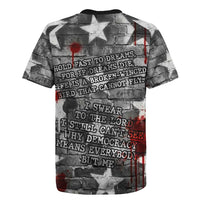 Langston Hughes Rugby Jersey Urban Brick Wall Design with Protest Art and Poetry Powerful Quotes - Wonder Print Shop