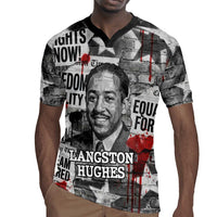 Langston Hughes Rugby Jersey Urban Brick Wall Design with Protest Art and Poetry Powerful Quotes - Wonder Print Shop
