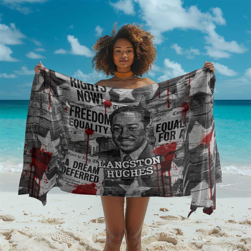 Langston Hughes Sarong Urban Brick Wall Design with Protest Art and Poetry Powerful Quotes - Wonder Print Shop