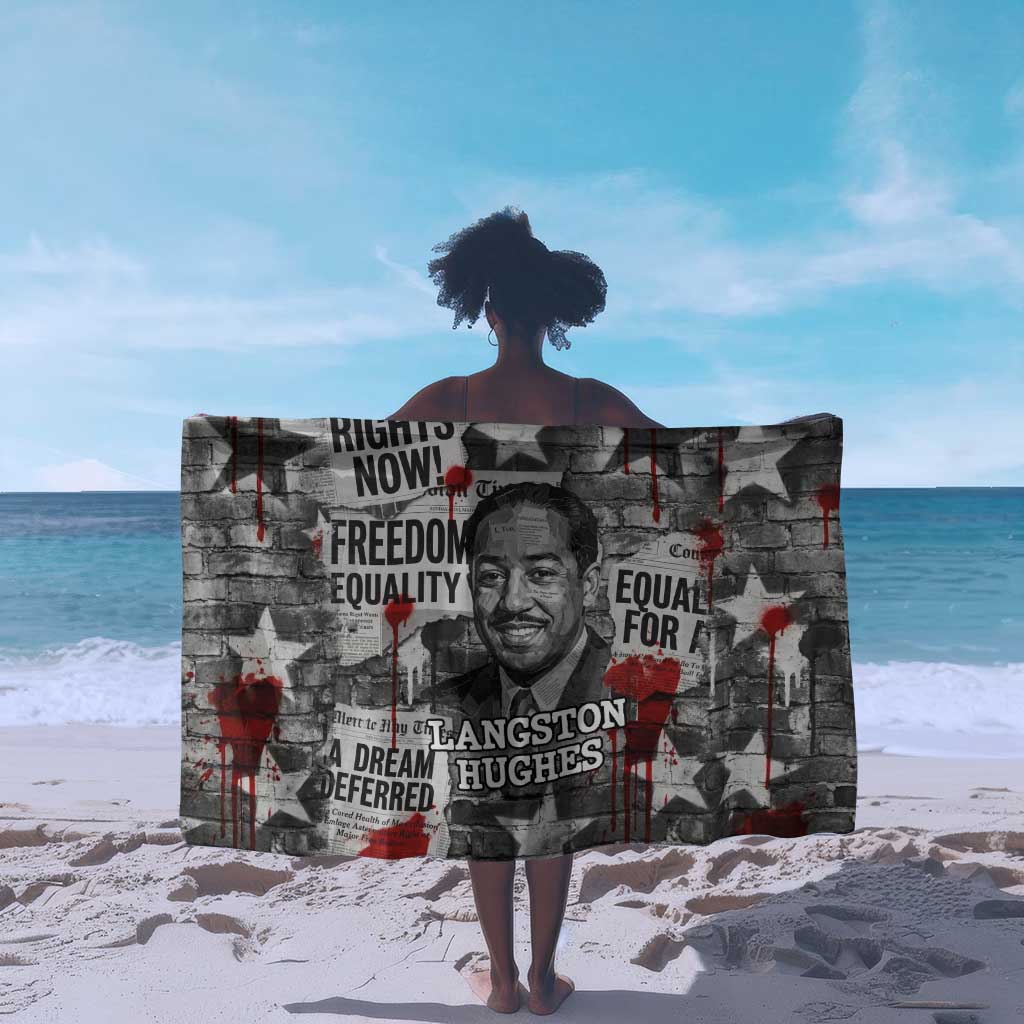 Langston Hughes Sarong Urban Brick Wall Design with Protest Art and Poetry Powerful Quotes - Wonder Print Shop