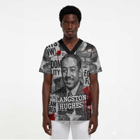 Langston Hughes Scrub Top Urban Brick Wall Design with Protest Art and Poetry Powerful Quotes - Wonder Print Shop