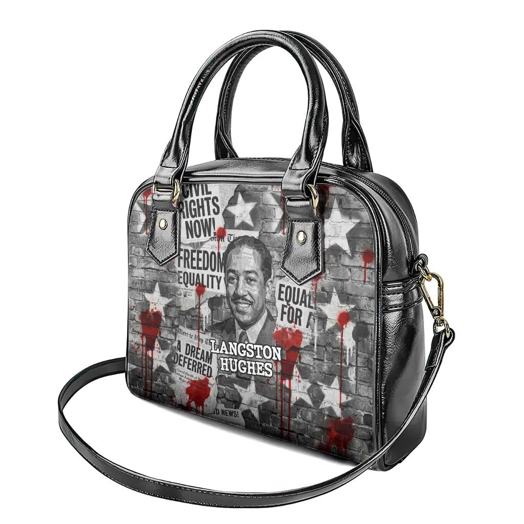 Langston Hughes Shoulder Handbag Urban Brick Wall Design with Protest Art and Poetry Powerful Quotes - Wonder Print Shop