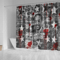 Langston Hughes Shower Curtain Urban Brick Wall Design with Protest Art and Poetry Powerful Quotes - Wonder Print Shop