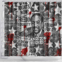Langston Hughes Shower Curtain Urban Brick Wall Design with Protest Art and Poetry Powerful Quotes - Wonder Print Shop