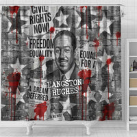 Langston Hughes Shower Curtain Urban Brick Wall Design with Protest Art and Poetry Powerful Quotes - Wonder Print Shop