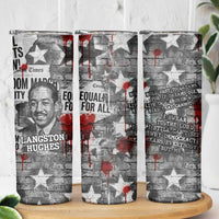 Langston Hughes Skinny Tumbler Urban Brick Wall Design with Protest Art and Poetry Powerful Quotes - Wonder Print Shop