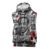 Langston Hughes Sleeveless Hoodie Urban Brick Wall Design with Protest Art and Poetry Powerful Quotes - Wonder Print Shop