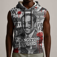 Langston Hughes Sleeveless Hoodie Urban Brick Wall Design with Protest Art and Poetry Powerful Quotes - Wonder Print Shop