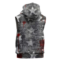 Langston Hughes Sleeveless Zip Hoodie Urban Brick Wall Design with Protest Art and Poetry Powerful Quotes - Wonder Print Shop
