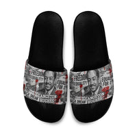 Langston Hughes Slide Sandals Urban Brick Wall Design with Protest Art and Poetry Powerful Quotes - Wonder Print Shop