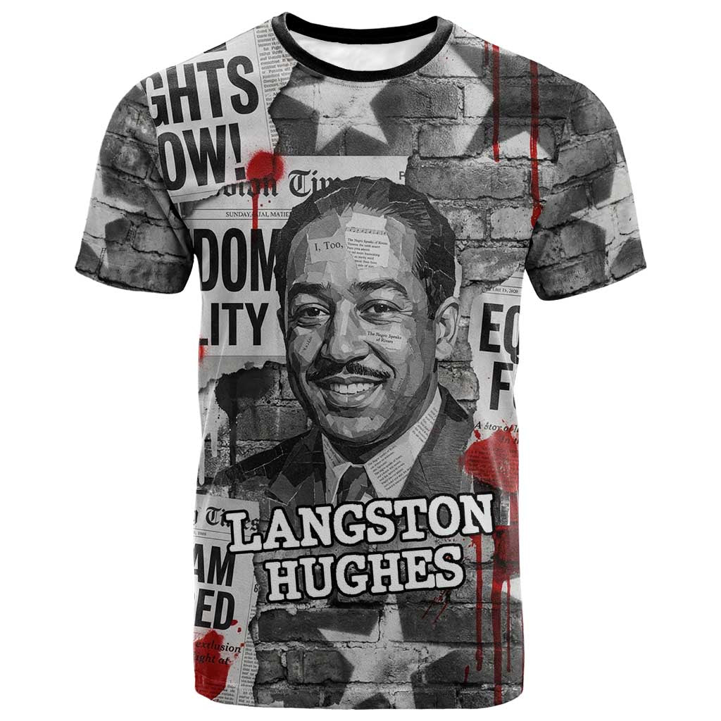 Langston Hughes T shirt Urban Brick Wall Design with Protest Art and Poetry Powerful Quotes - Wonder Print Shop