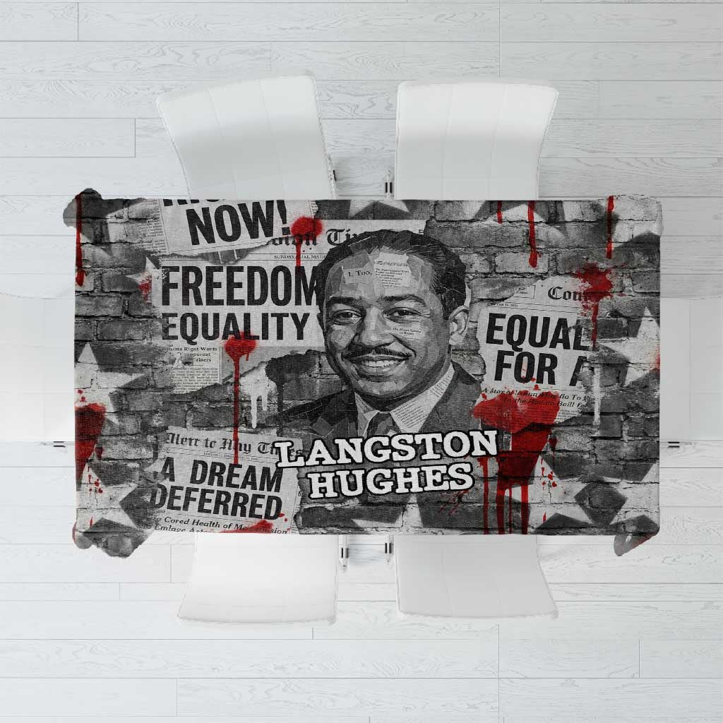 Langston Hughes Tablecloth Urban Brick Wall Design with Protest Art and Poetry Powerful Quotes - Wonder Print Shop