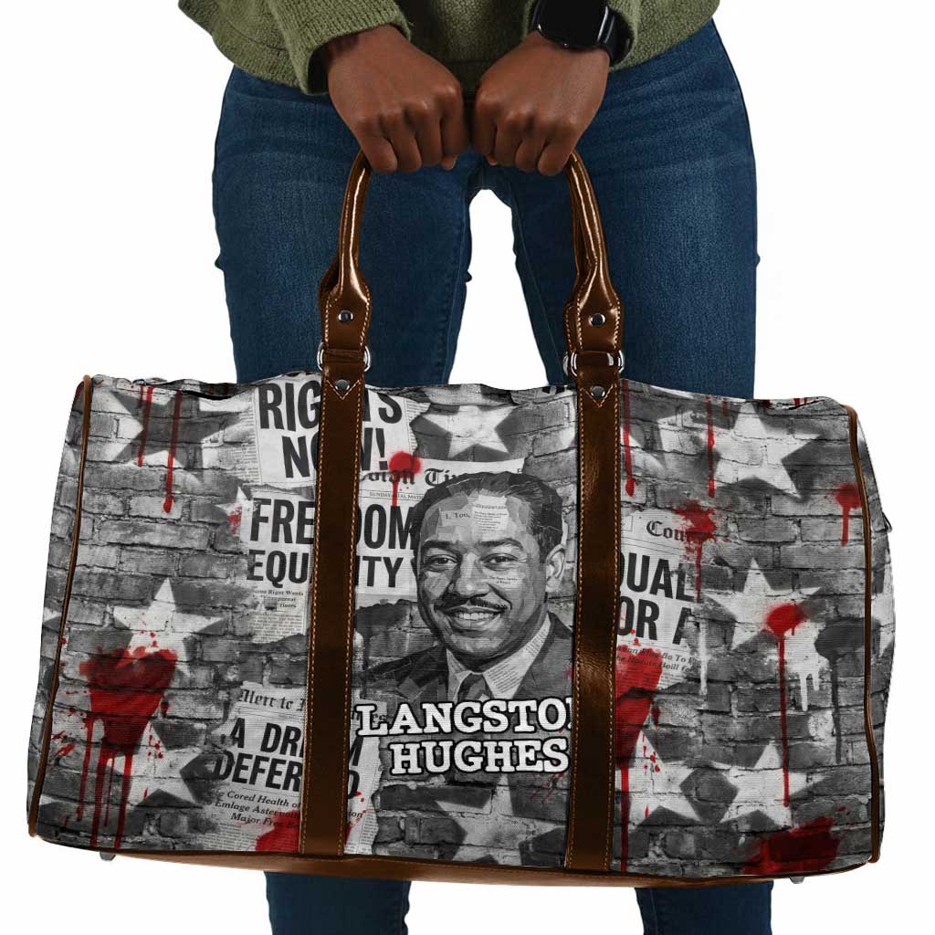 Langston Hughes Travel Bag Urban Brick Wall Design with Protest Art and Poetry Powerful Quotes - Wonder Print Shop