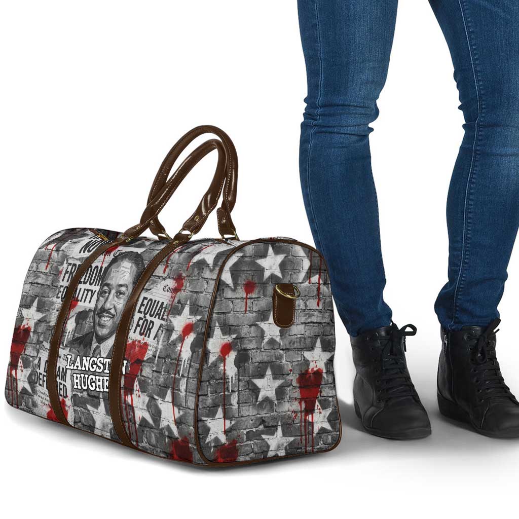 Langston Hughes Travel Bag Urban Brick Wall Design with Protest Art and Poetry Powerful Quotes - Wonder Print Shop