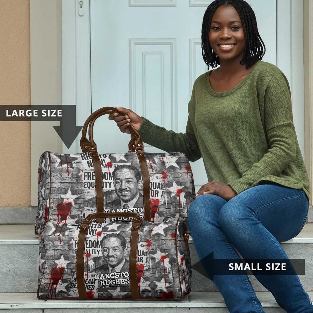 Langston Hughes Travel Bag Urban Brick Wall Design with Protest Art and Poetry Powerful Quotes - Wonder Print Shop