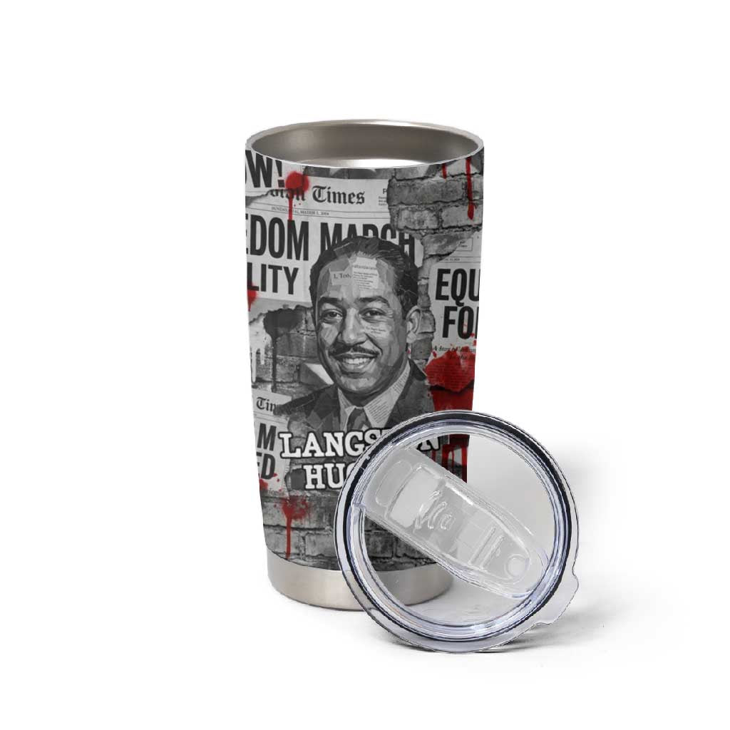 Langston Hughes Tumbler Cup Urban Brick Wall Design with Protest Art and Poetry Powerful Quotes - Wonder Print Shop