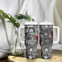 Langston Hughes Tumbler With Handle Urban Brick Wall Design with Protest Art and Poetry Powerful Quotes - Wonder Print Shop