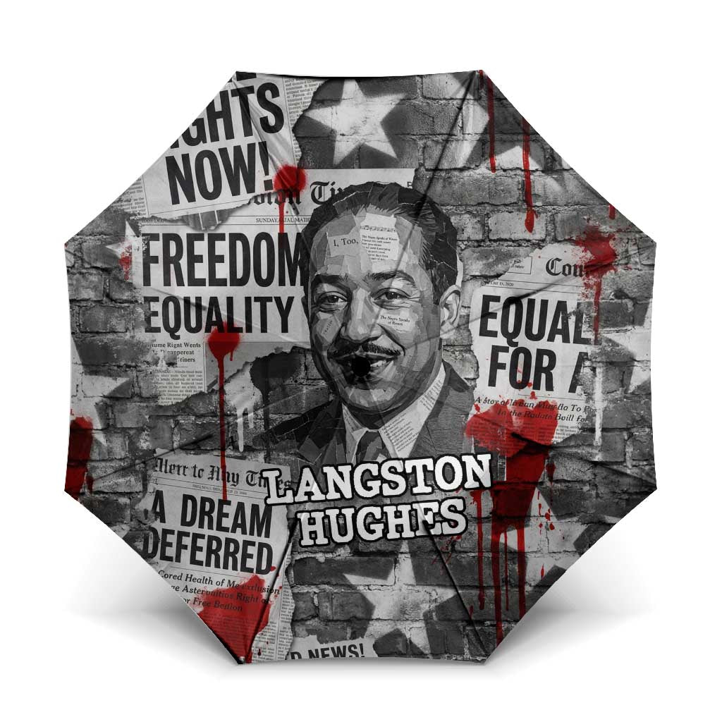 Langston Hughes Umbrella Urban Brick Wall Design with Protest Art and Poetry Powerful Quotes - Wonder Print Shop