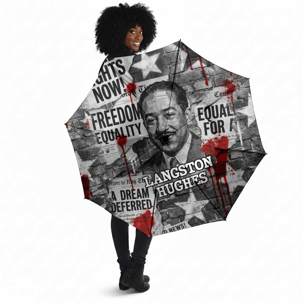 Langston Hughes Umbrella Urban Brick Wall Design with Protest Art and Poetry Powerful Quotes - Wonder Print Shop