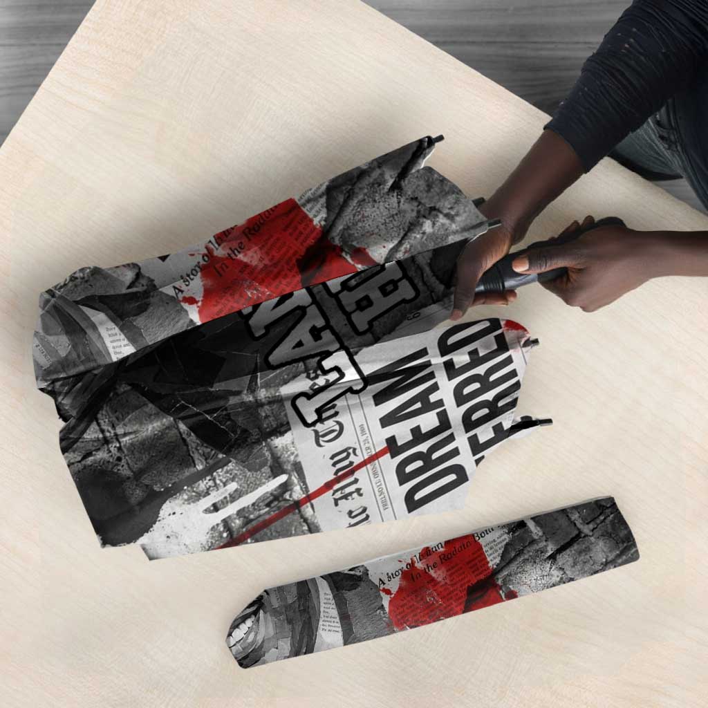Langston Hughes Umbrella Urban Brick Wall Design with Protest Art and Poetry Powerful Quotes - Wonder Print Shop