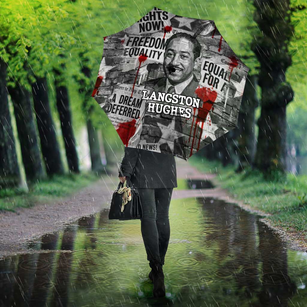 Langston Hughes Umbrella Urban Brick Wall Design with Protest Art and Poetry Powerful Quotes - Wonder Print Shop