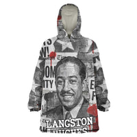Langston Hughes Wearable Blanket Hoodie Urban Brick Wall Design with Protest Art and Poetry Powerful Quotes - Wonder Print Shop