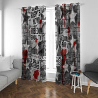 Langston Hughes Window Curtain Urban Brick Wall Design with Protest Art and Poetry Powerful Quotes - Wonder Print Shop