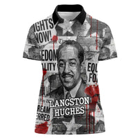 Langston Hughes Women Polo Shirt Urban Brick Wall Design with Protest Art and Poetry Powerful Quotes - Wonder Print Shop