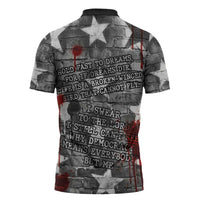 Langston Hughes Zipper Polo Shirt Urban Brick Wall Design with Protest Art and Poetry Powerful Quotes - Wonder Print Shop