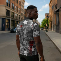 Langston Hughes Zipper Polo Shirt Urban Brick Wall Design with Protest Art and Poetry Powerful Quotes - Wonder Print Shop