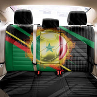 Custom Senegal Back Car Seat Cover Lion Graphic, National Flag, Fiery Soccer Ball - Bold African Pride Design - Wonder Print Shop