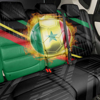 Custom Senegal Back Car Seat Cover Lion Graphic, National Flag, Fiery Soccer Ball - Bold African Pride Design - Wonder Print Shop
