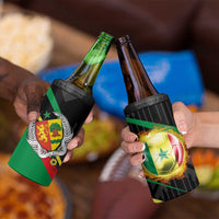 Custom Senegal 4 in 1 Can Cooler Tumbler Lion Graphic, National Flag, Fiery Soccer Ball - Bold African Pride Design - Wonder Print Shop