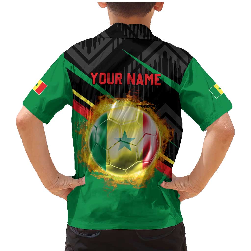 Custom Senegal Family Matching Mermaid Dress and Hawaiian Shirt Lion Graphic, National Flag, Fiery Soccer Ball - Bold African Pride Design - Wonder Print Shop