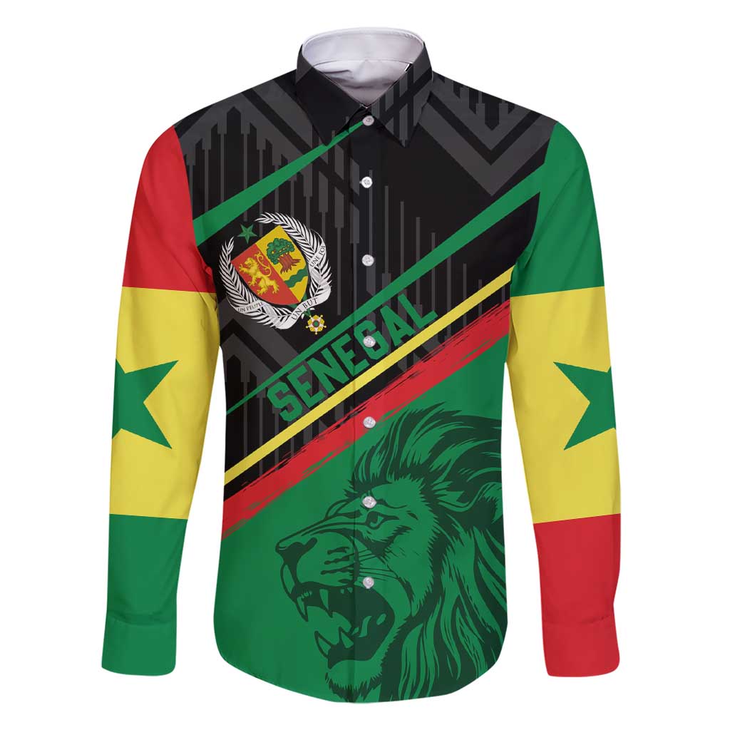 Custom Senegal Family Matching Short Sleeve Bodycon Dress and Hawaiian Shirt Lion Graphic, National Flag, Fiery Soccer Ball - Bold African Pride Design - Wonder Print Shop