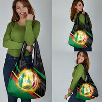 Custom Senegal Grocery Bag Lion Graphic, National Flag, Fiery Soccer Ball - Bold African Pride Design - Wonder Print Shop