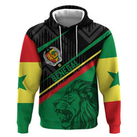 Custom Senegal Hoodie Lion Graphic, National Flag, Fiery Soccer Ball - Bold African Pride Design - Wonder Print Shop