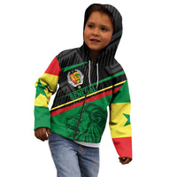 Custom Senegal Kid Hoodie Lion Graphic, National Flag, Fiery Soccer Ball - Bold African Pride Design - Wonder Print Shop