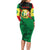 Custom Senegal Long Sleeve Bodycon Dress Lion Graphic, National Flag, Fiery Soccer Ball - Bold African Pride Design - Wonder Print Shop
