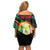 Custom Senegal Off Shoulder Short Dress Lion Graphic, National Flag, Fiery Soccer Ball - Bold African Pride Design - Wonder Print Shop