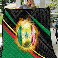 Custom Senegal Quilt Lion Graphic, National Flag, Fiery Soccer Ball - Bold African Pride Design - Wonder Print Shop