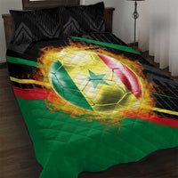 Custom Senegal Quilt Bed Set Lion Graphic, National Flag, Fiery Soccer Ball - Bold African Pride Design - Wonder Print Shop