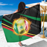 Custom Senegal Sarong Lion Graphic, National Flag, Fiery Soccer Ball - Bold African Pride Design - Wonder Print Shop