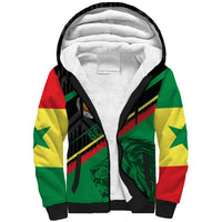 Custom Senegal Sherpa Hoodie Lion Graphic, National Flag, Fiery Soccer Ball - Bold African Pride Design - Wonder Print Shop