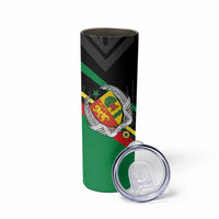 Custom Senegal Skinny Tumbler Lion Graphic, National Flag, Fiery Soccer Ball - Bold African Pride Design - Wonder Print Shop