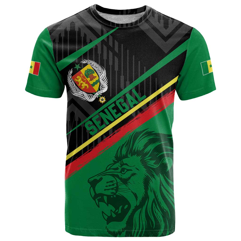 Custom Senegal T Shirt Lion Graphic, National Flag, Fiery Soccer Ball - Bold African Pride Design - Wonder Print Shop
