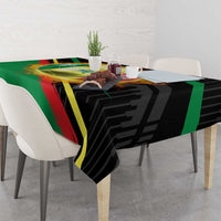 Custom Senegal Tablecloth Lion Graphic, National Flag, Fiery Soccer Ball - Bold African Pride Design - Wonder Print Shop