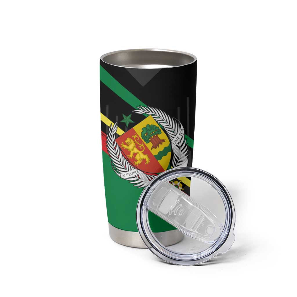 Custom Senegal Tumbler Cup Lion Graphic, National Flag, Fiery Soccer Ball - Bold African Pride Design - Wonder Print Shop