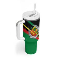 Custom Senegal Tumbler With Handle Lion Graphic, National Flag, Fiery Soccer Ball - Bold African Pride Design - Wonder Print Shop
